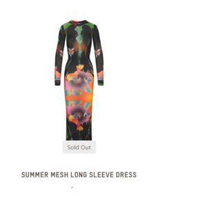 SKIMS SUMMER OBSIDIAN MESH LONG SLEEVE DRESS XL-SOLD OUT EVERYWHERE!